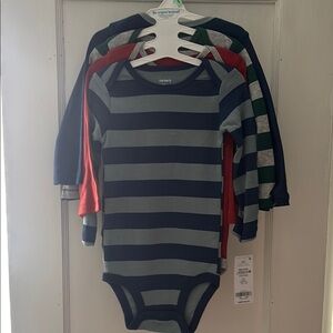 Carter's Striped Blue and Gray Kids One Piece
